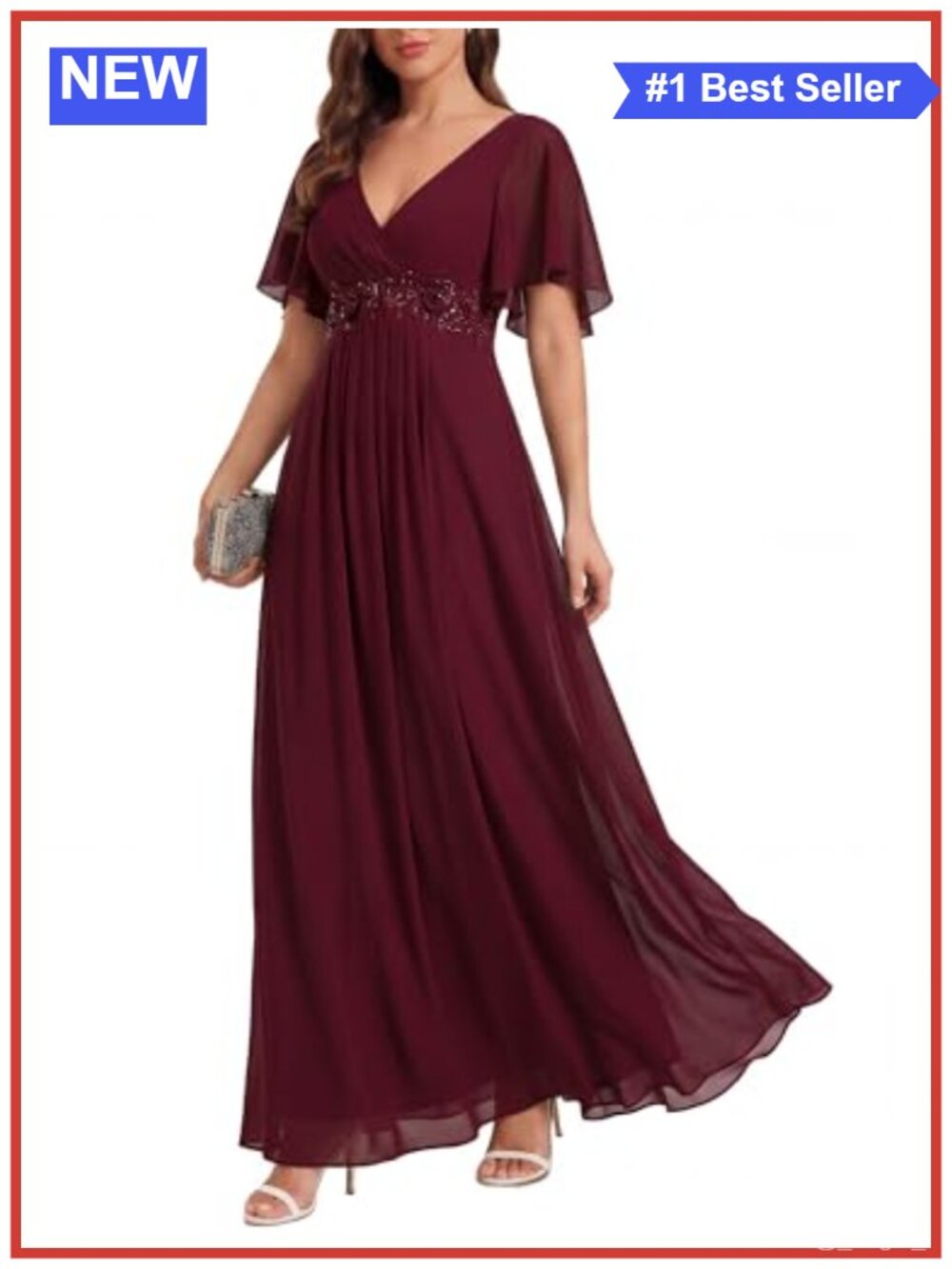 Ever-Pretty Formal Mother of the Bride Dress V-Neck Applique A-Line